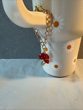 Gold Tone Cup Mushroom Charm